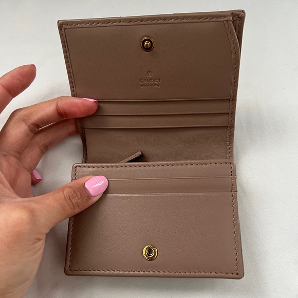 Gucci GG Matelasse Marmont Leather Chevron Card Case Wallet - Picture 4 of 12